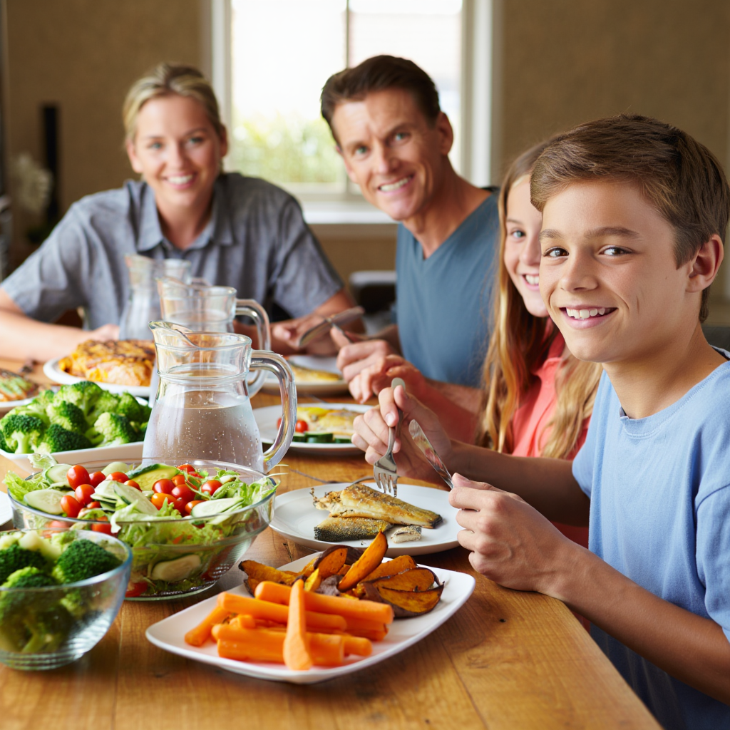Cena saludable en familia